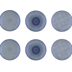 Bjorn 6 Assiettes à dessert Pattern Dark blue bleu foncé - D.21 cm