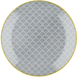 Bjorn 6 Assiettes à dessert Pattern Eclipse gris anthracite - D.21 cm