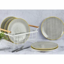 Bjorn 6 Assiettes à dessert Pattern Eclipse gris anthracite - D.21 cm