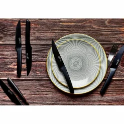 Bjorn 6 Assiettes à dessert Pattern Eclipse gris anthracite - D.21 cm