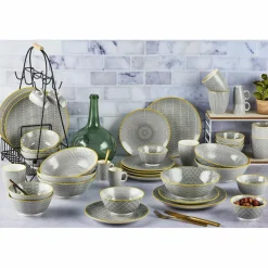 Bjorn 6 Assiettes à dessert Pattern Eclipse gris anthracite - D.21 cm