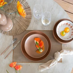 Novastyl 6 Assiettes À DessertArita 20.5Cm En GrèsMarron