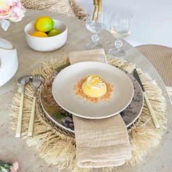 Novastyl 6 Assiettes À DessertArita 20.5Cm En GrèsBeige