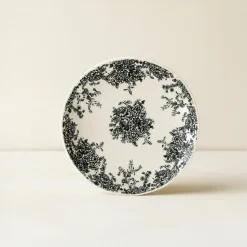 Best Novastyl 6 Assiettes À DessertFlorali 19.5Cm En GrèsDécor Noir
