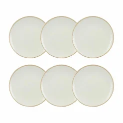 Novastyl 6 Assiettes À DessertNuance 20Cm EnPorcelaine Blanc