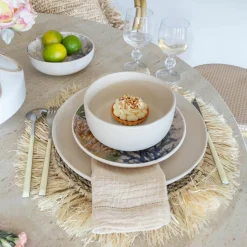 Novastyl 6 Assiettes CoupesArita 15Cm En Grès Beige
