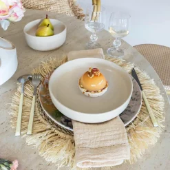 Novastyl 6 Assiettes CoupesArita 20.5Cm En GrèsBeige