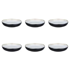 Bjorn 6 Assiettes creuses en Grès Iris blanc/ivoire - D.22.5 cm