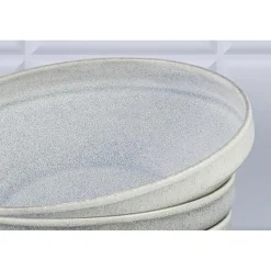 Bjorn 6 Assiettes creuses en Grès Stone gris clair - D.20 cm