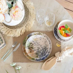 Novastyl 6 Assiettes CreusesCorfou 20.5Cm En GrèsBleu