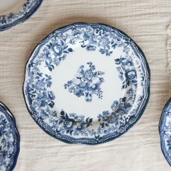 Novastyl 6 Assiettes CreusesEn Porcelaine BleuFaustine 22Cm