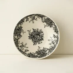 Novastyl 6 Assiettes CreusesFlorali 20.5Cm En GrèsDécor Noir