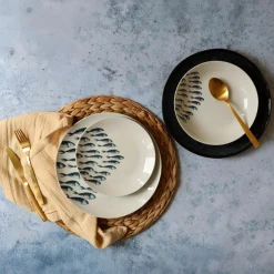 Best Novastyl 6 Assiettes CreusesPescare 20Cm EnPorcelaine Blanche