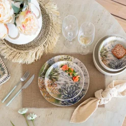 Hot Novastyl 6 Assiettes ÀDessert Corfou 20Cm EnGrès Bleu