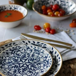 Discount Novastyl 6 Assiettes DessertsHéraclée 19Cm En GrèsDécor Bleu