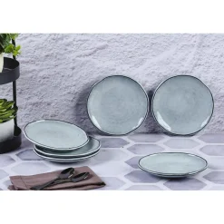 Bjorn 6 Assiettes en Grès Cloud gris clair - D.16 cm