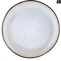 Bjorn 6 Assiettes en Grès dessert Iris blanc/ivoire - D.21.5 cm