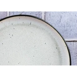 Bjorn 6 Assiettes en Grès dessert Iris blanc/ivoire - D.21.5 cm