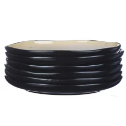 Bjorn 6 Assiettes en Grès dessert Iris blanc/ivoire - D.21.5 cm