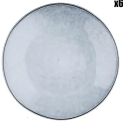 Bjorn 6 Assiettes en Grès dessert Cloud gris clair - D.21.5 cm