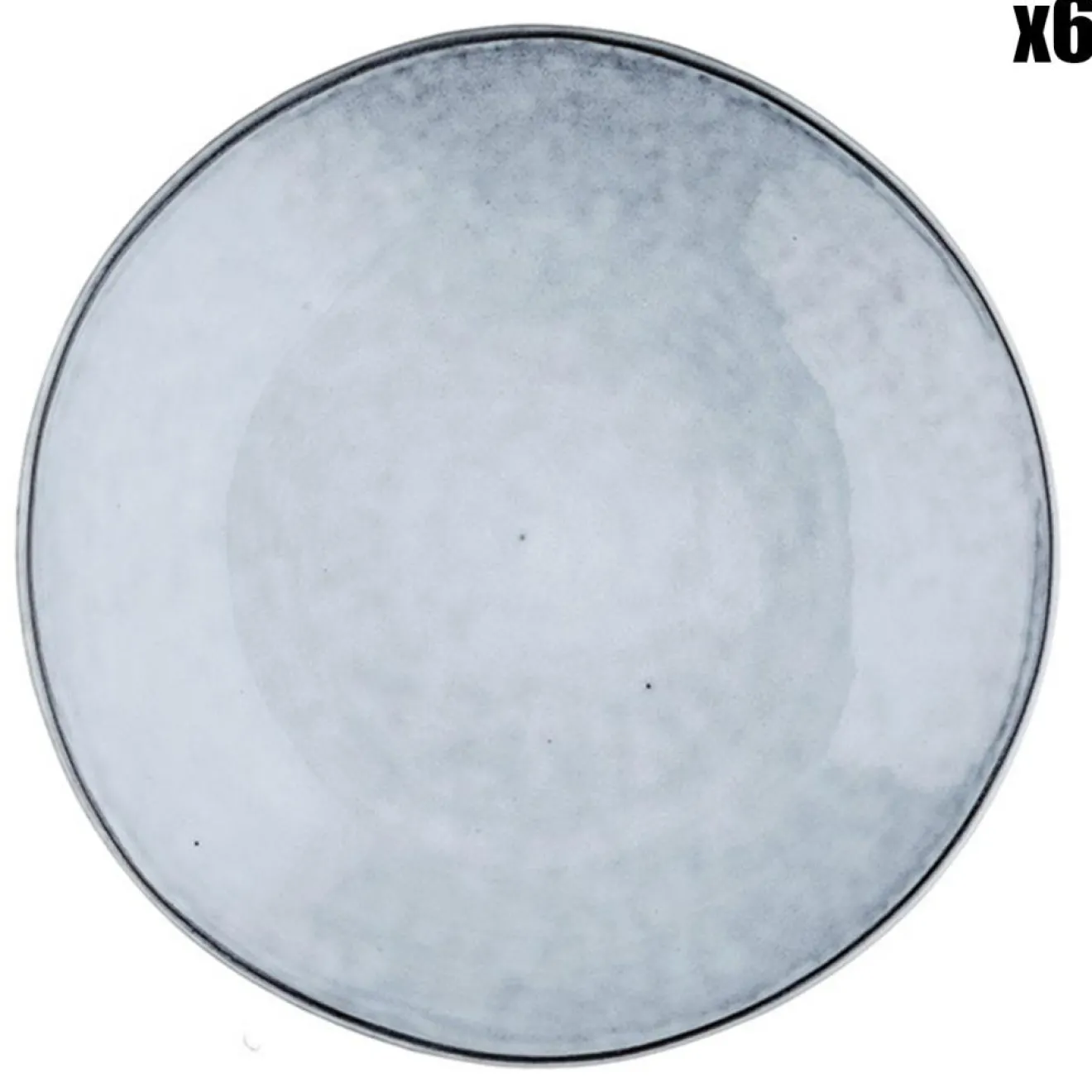 Bjorn 6 Assiettes en Grès dessert Cloud gris clair - D.21.5 cm