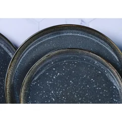 Best Bjorn 6 Assiettes en Grès dessert Iris bleu foncé - D.21.5 cm