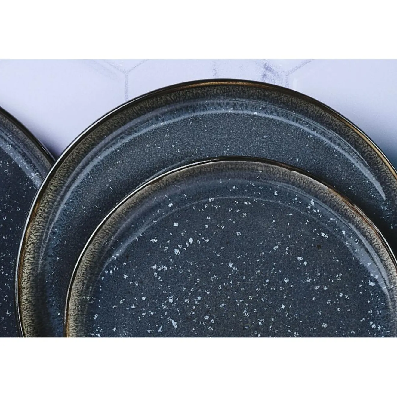 Best Bjorn 6 Assiettes en Grès dessert Iris bleu foncé - D.21.5 cm