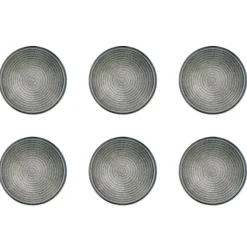 Bjorn 6 Assiettes en Grès dessert Zen gris/bleu - D.22 cm