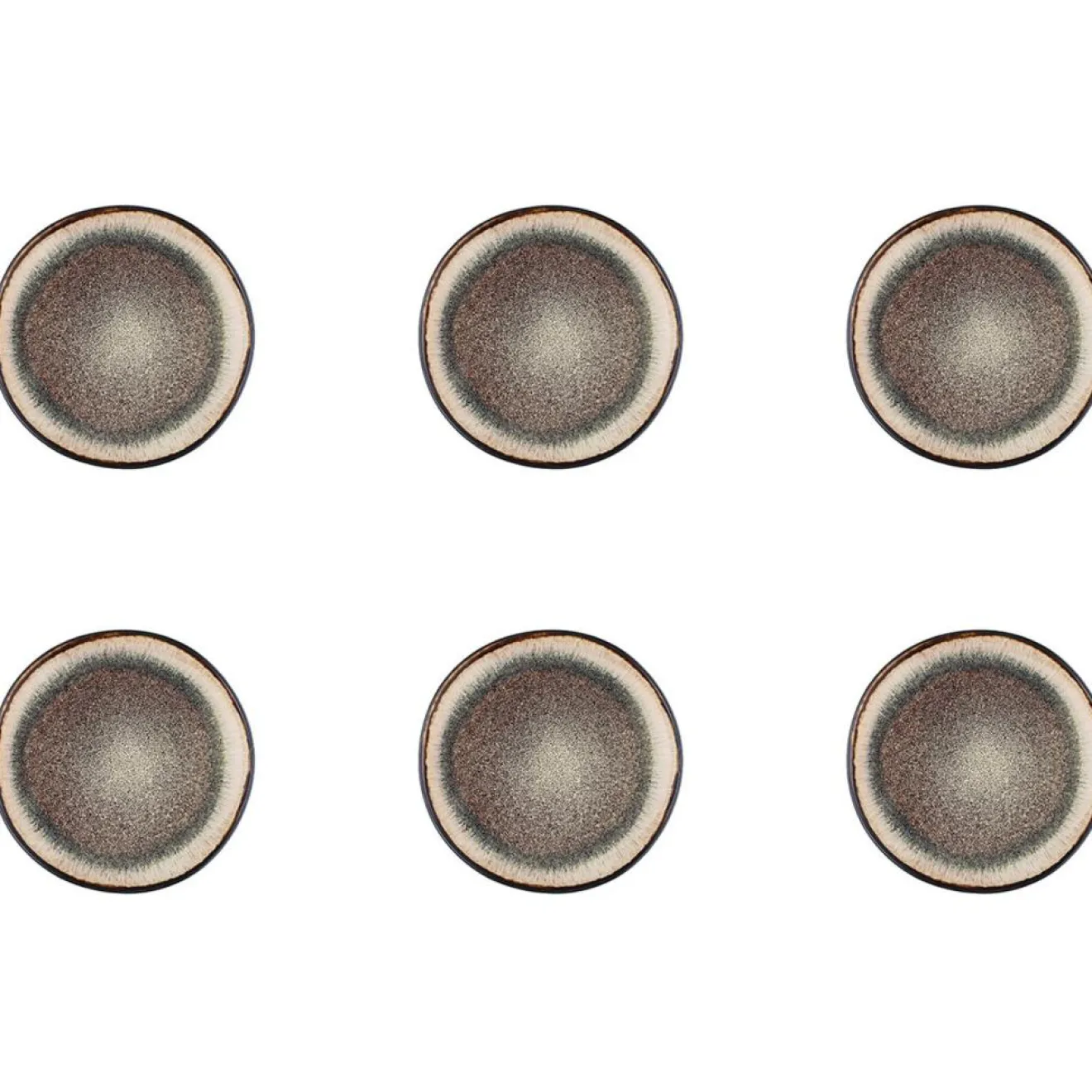 Discount Bjorn 6 Assiettes en Grès Iris beige/marron - D,16 cm