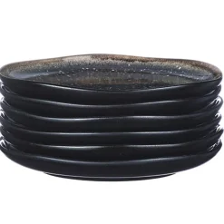 Discount Bjorn 6 Assiettes en Grès Iris bleu foncé - D.16 cm