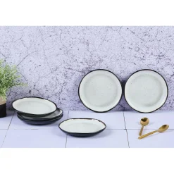 Online Bjorn 6 Assiettes en Grès Iris blanc/ivoire - D.16 cm