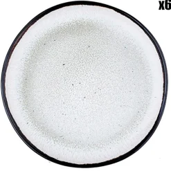 Online Bjorn 6 Assiettes en Grès Iris blanc/ivoire - D.16 cm