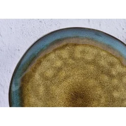 Bjorn 6 Assiettes en Grès Island kaki/bleu - D.28 cm