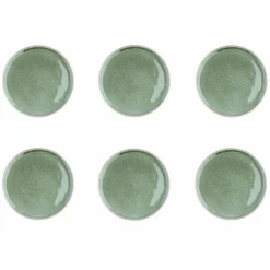 Bjorn 6 Assiettes en Grès Magma vertes - D.20 cm