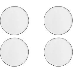 Clearance Bjorn 4 Assiettes en Grès Napoli blanc neige - D.27 cm