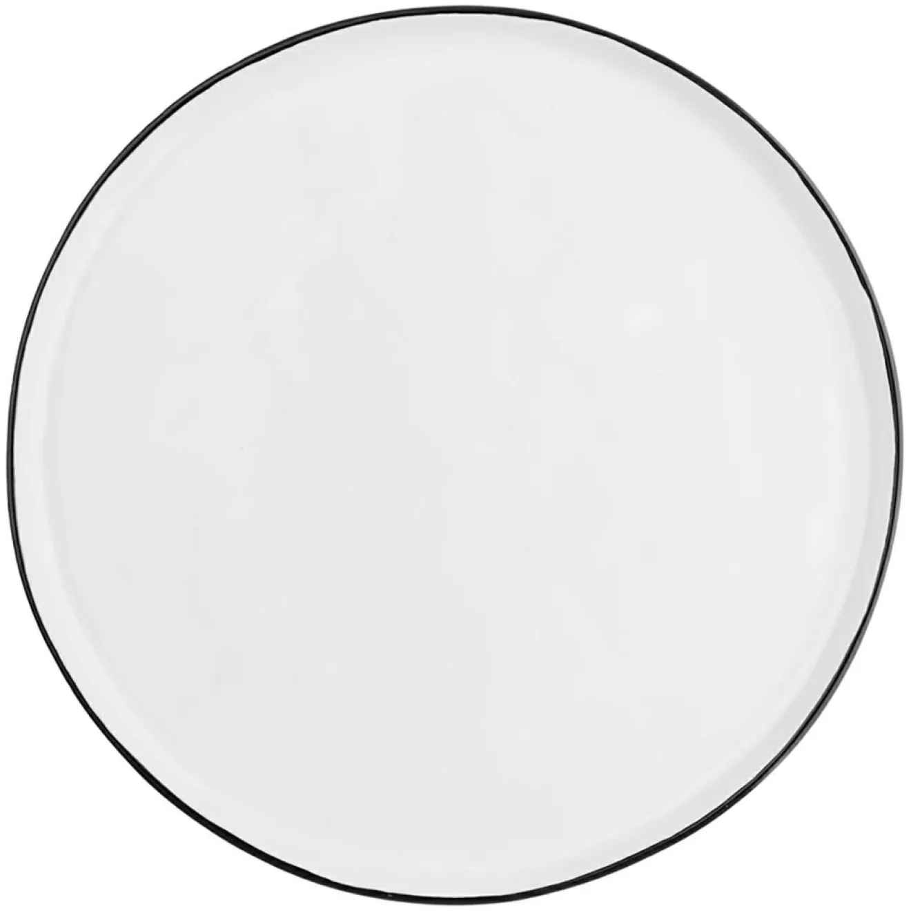 Clearance Bjorn 4 Assiettes en Grès Napoli blanc neige - D.27 cm