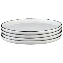 Sale Bjorn 4 Assiettes en Grès Pure blanc neige - D.21 cm