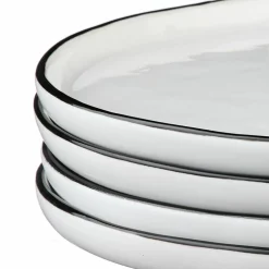 Sale Bjorn 4 Assiettes en Grès Pure blanc neige - D.21 cm