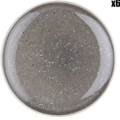 Discount Bjorn 6 Assiettes en Grès Stellar gris/anthracite - D.18 cm