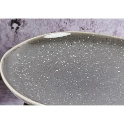 Discount Bjorn 6 Assiettes en Grès Stellar gris/anthracite - D.18 cm