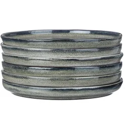 Bjorn 6 Assiettes en Grès Zen gris/bleu - D.17 cm