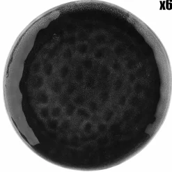 Clearance Bjorn 6 Assiettes Moon noires - D.28.5 cm