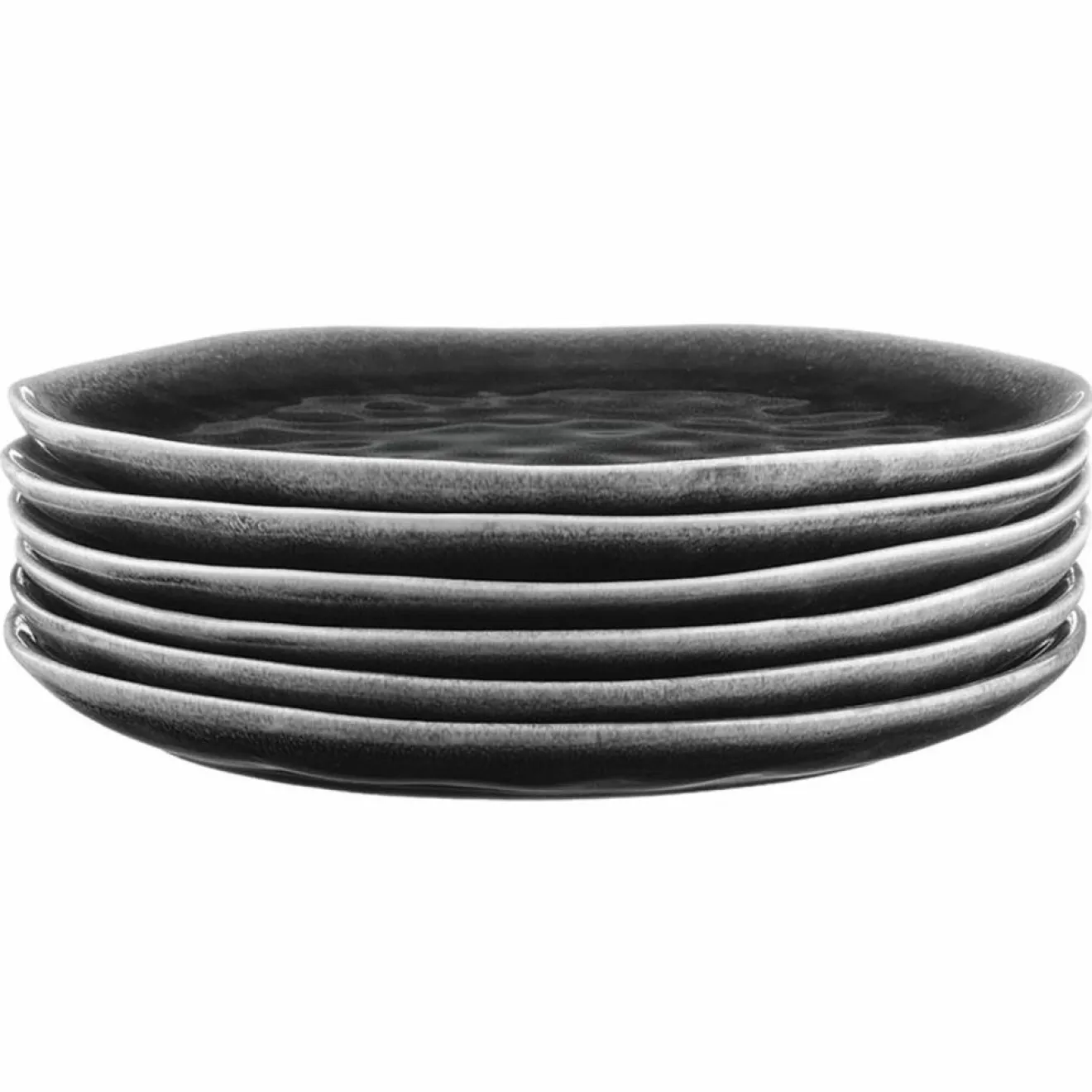 Clearance Bjorn 6 Assiettes Moon noires - D.28.5 cm