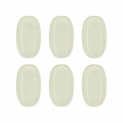 Novastyl 6 Assiettes OvalesNuance 23.5X13.5Cm EnPorcelaine Blanc