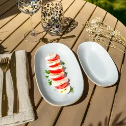 Novastyl 6 Assiettes OvalesNuance 23.5X13.5Cm EnPorcelaine Blanc