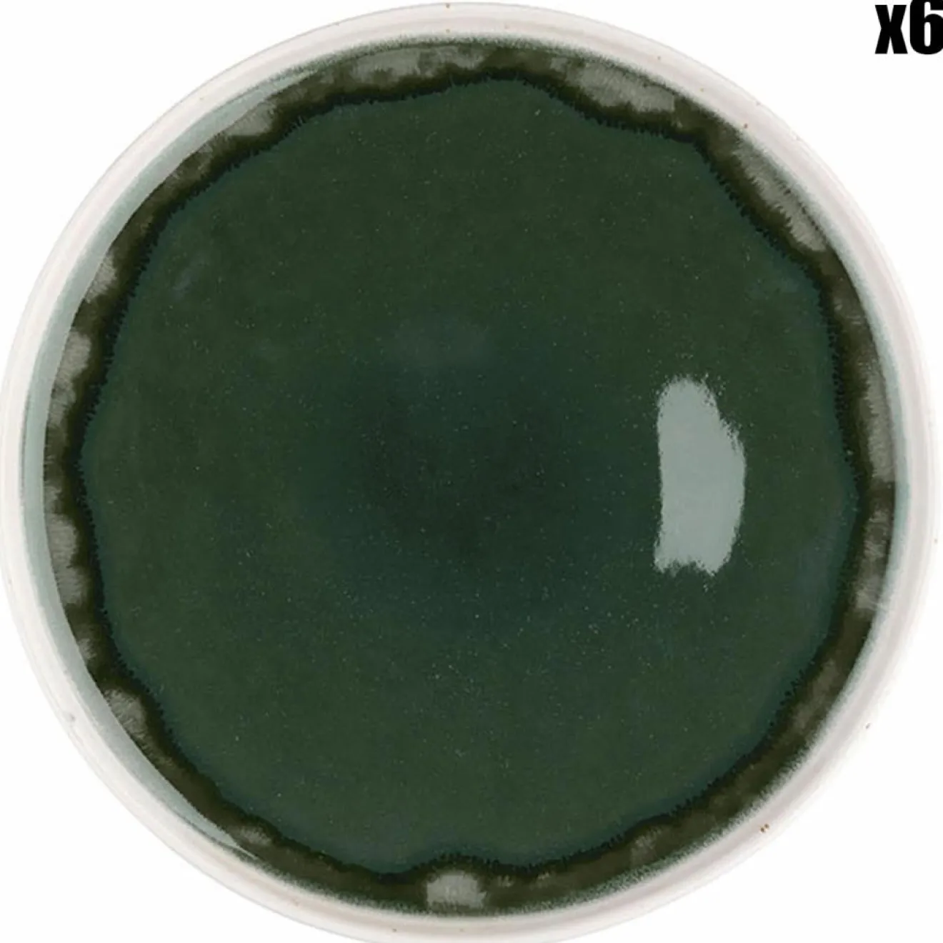 Bjorn 6 Assiettes Oxygen gris/vert bouteille/beige - D.21.5 cm