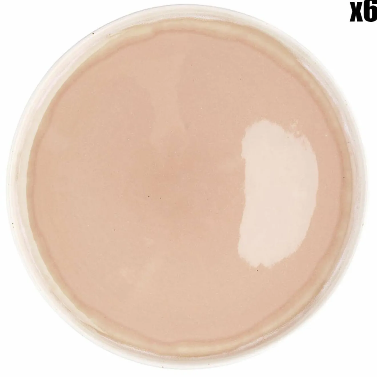 Bjorn 6 Assiettes Oxygen rose poudre/beige - D.27 cm