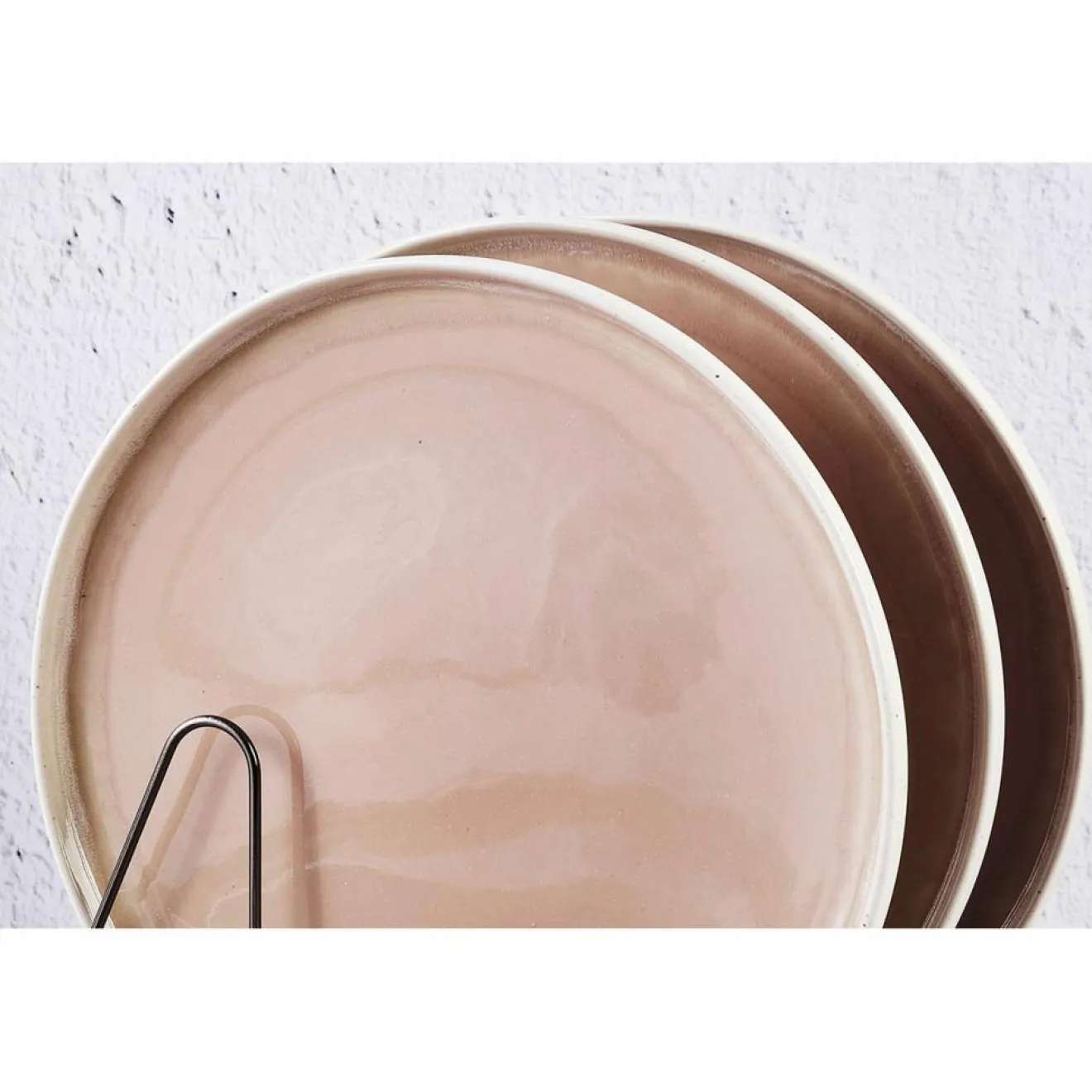 Bjorn 6 Assiettes Oxygen rose poudre/beige - D.27 cm