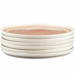 Clearance Bjorn 6 Assiettes Oxygen rose poudre/beige - D.21.5 cm