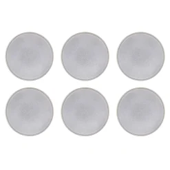 Bjorn 6 Assiettes plates en Grès Stone gris clair - D.27.5 cm